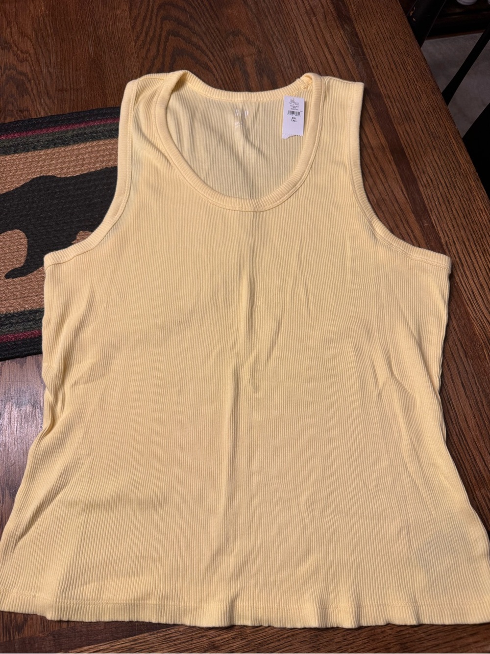 GAP Ribbed Scoop Neck Tank Top - Light Yellow